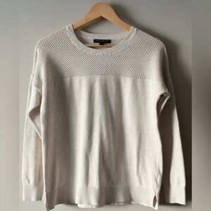 Banana Republic Textured Cotton Sweater Medium – Cream Open Knit Pullover